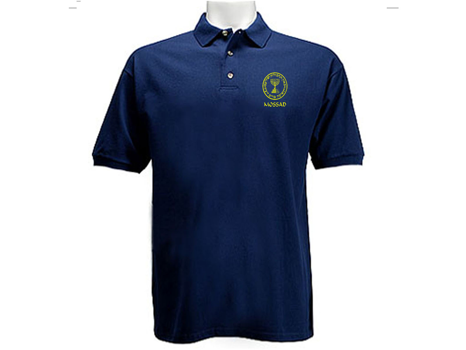 Israeli CIA Intelligence Agency Mossad polo style navy blue t-shirt